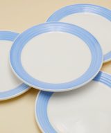 Les assiettes à dessert bleues
