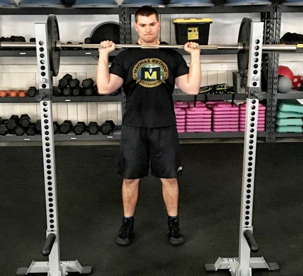 Barbell Shoulder Military Press Exercise 1