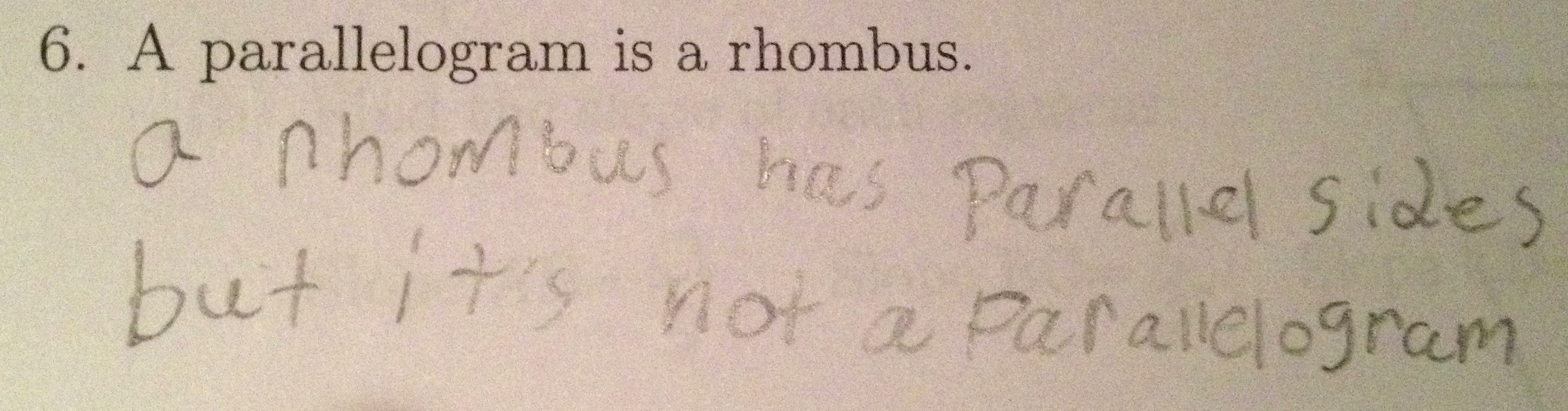 A Parallelogram is a Rhombus Math Mistakes