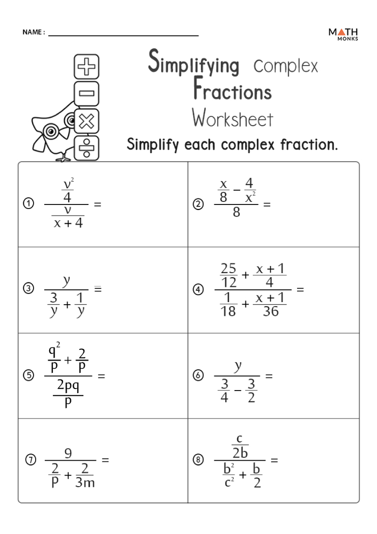 Simplifying fractions worksheets