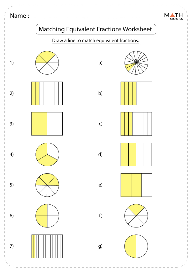 Equivalent fractions worksheets
