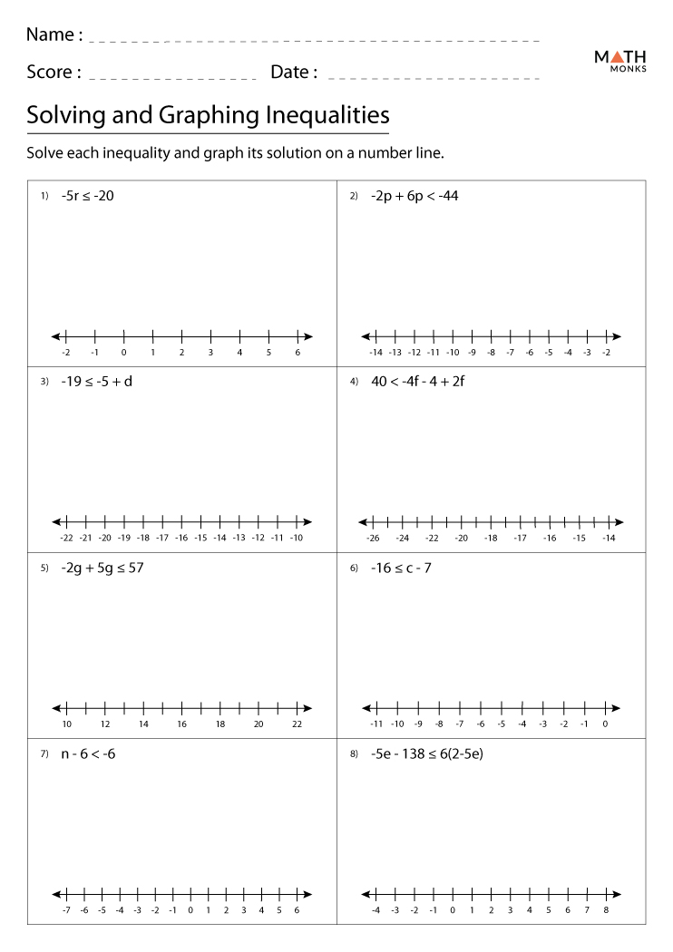 Graphing inequalities worksheets with answer key