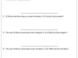 Linear Word Problem Worksheet