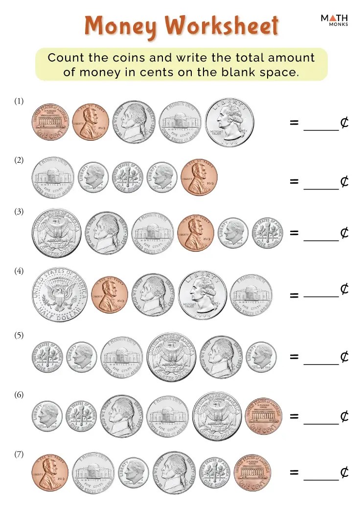 Money worksheets for 3rd grade