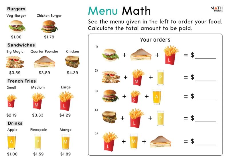 Free Menu Math Worksheets - Gradient Texture Collection - Desktop Quality