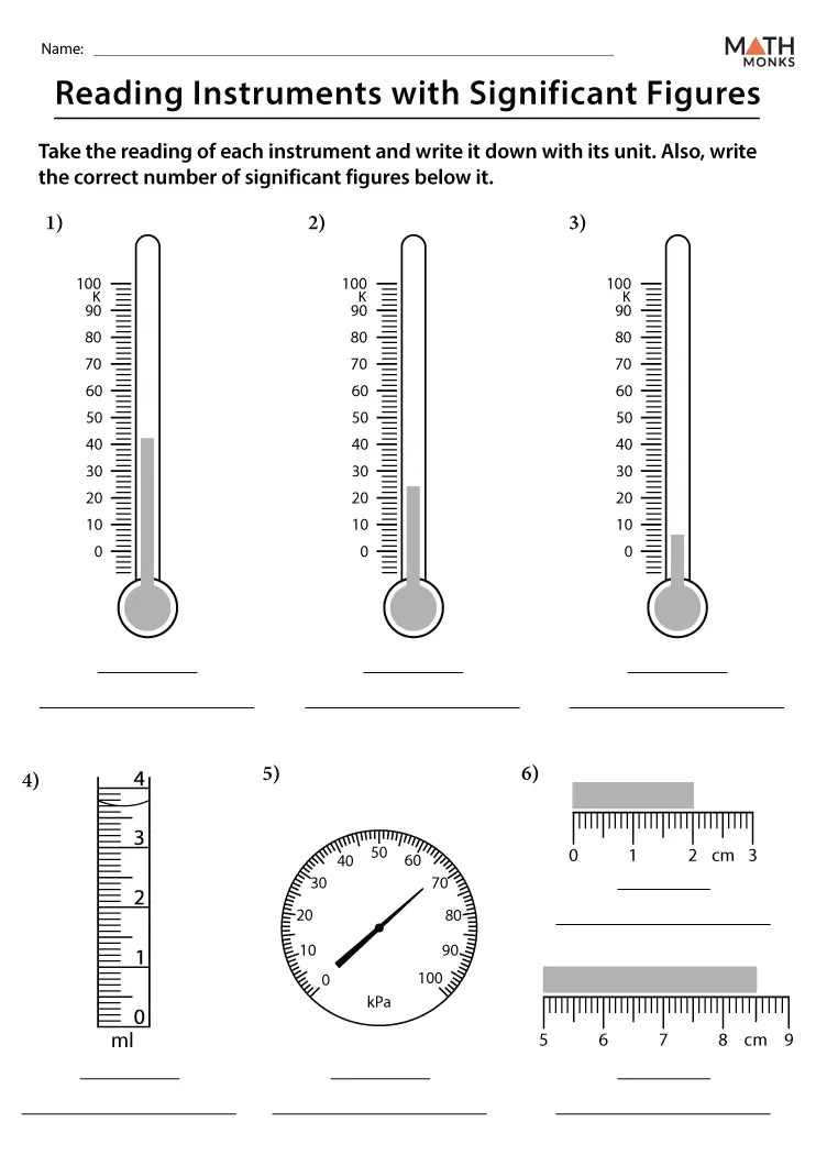 Significant figures worksheets