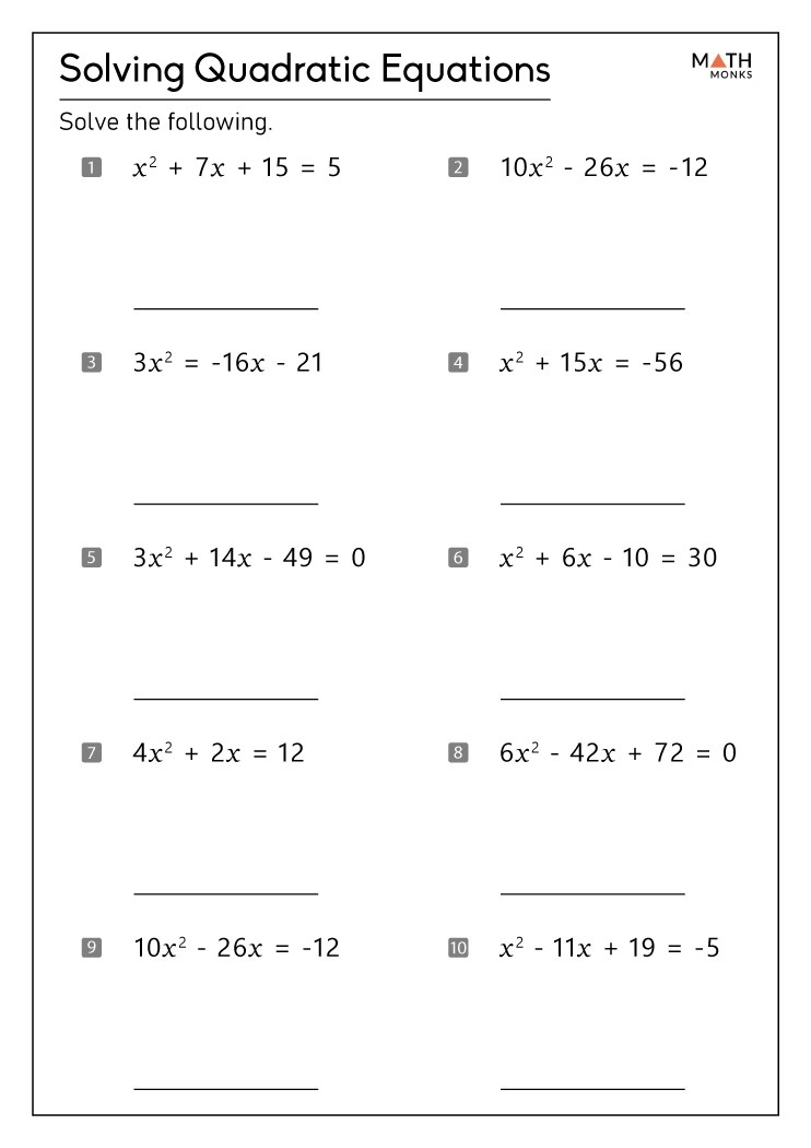 Factoring worksheets