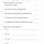 Writing Algebraic Expressions Worksheets - Math Monks