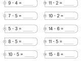 1st Grade Subtraction Worksheets Math Monks
