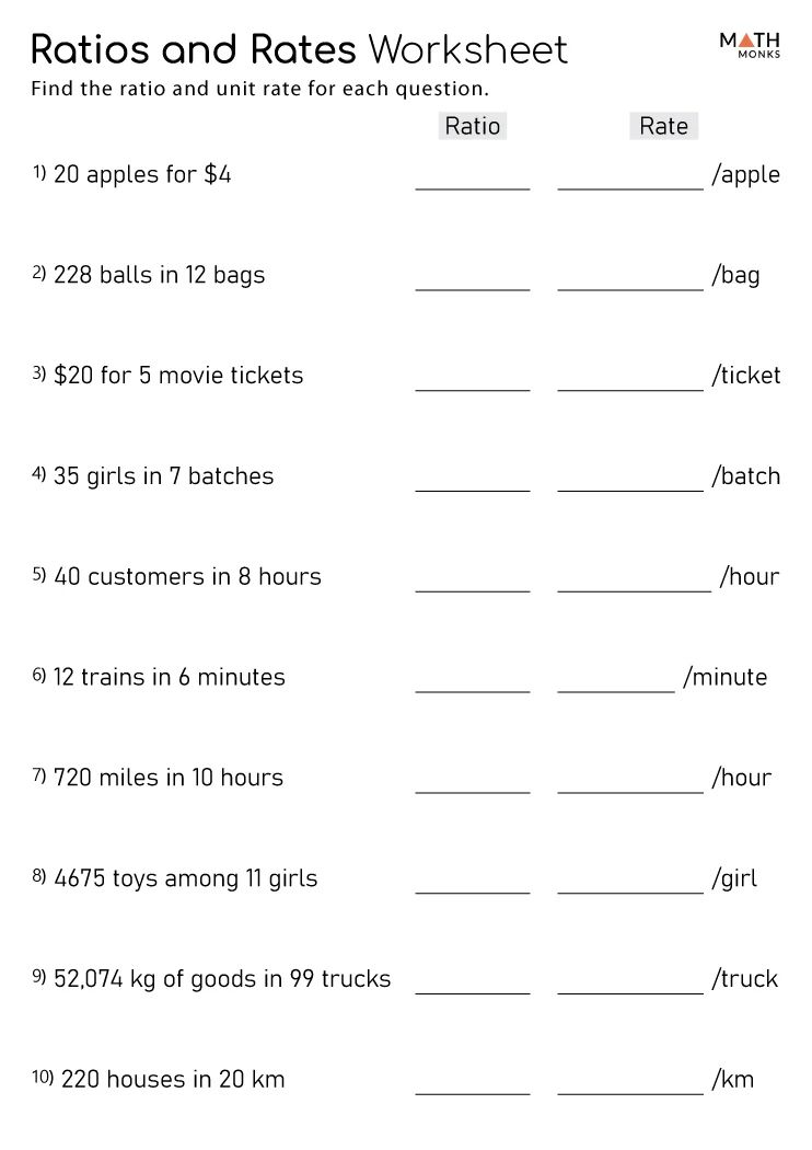 Ratio Worksheets Math Monks - 4K Vintage Photos for Desktop