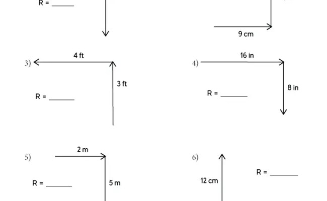 Vector Addition Worksheets - Math Monks
