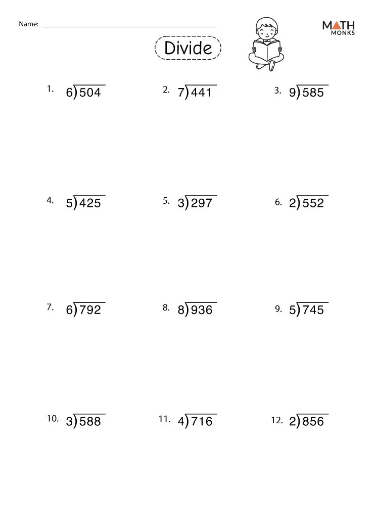 4th grade division worksheets