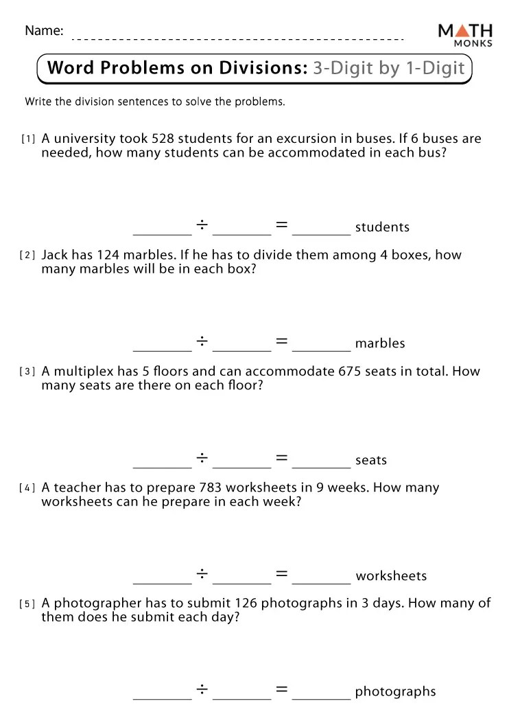 Division worksheets