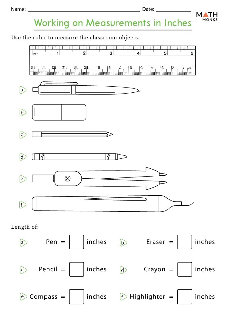Second grade measurement worksheets