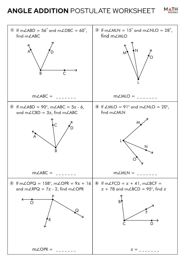 Segment Addition Postulate Worksheets Math Monks Worksheets Library - Best Space Wallpapers in Retina