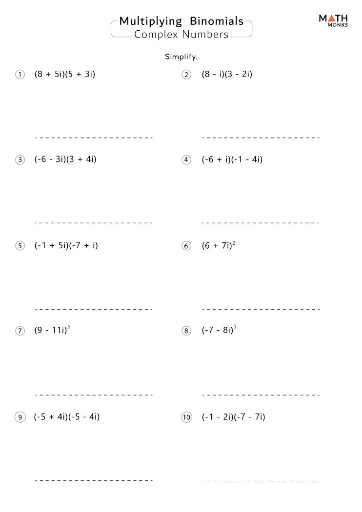 Complex Numbers Multiplying Binomials By We Re Bruyn Math Tpt - Retina Gradient Designs for Desktop