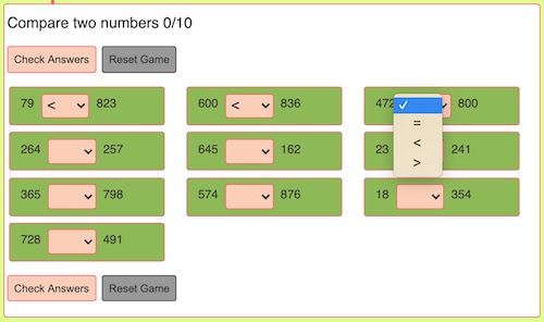 number compare