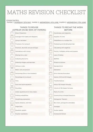 What Key Concepts Should I Revise for My Maths Exam?