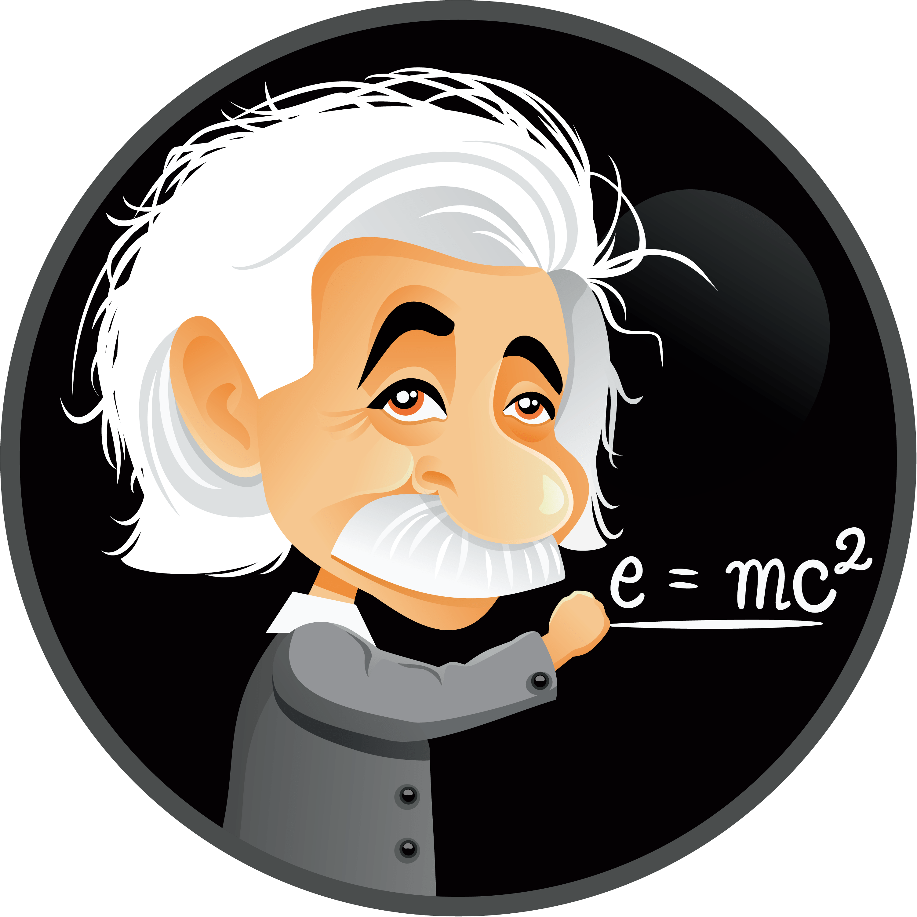 Einstein on a chalk board.