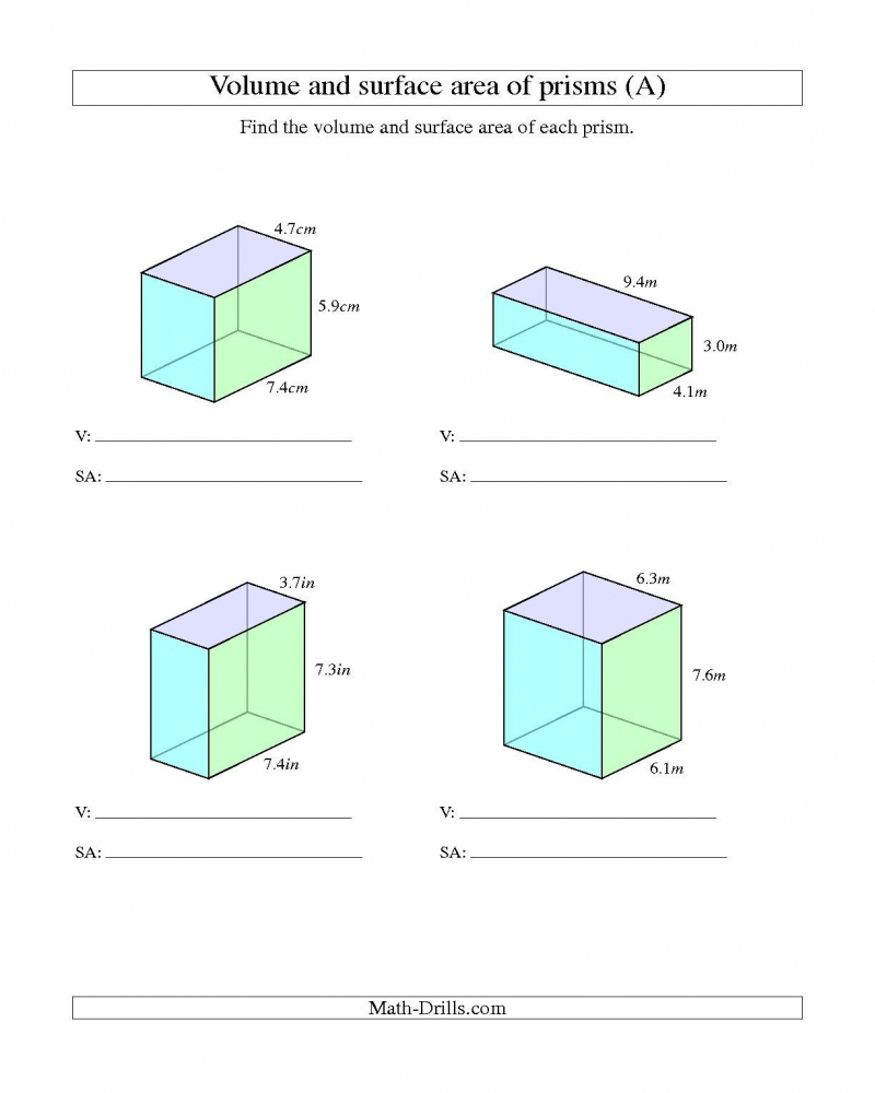 free printable 6th grade math worksheet area valume math worksheets