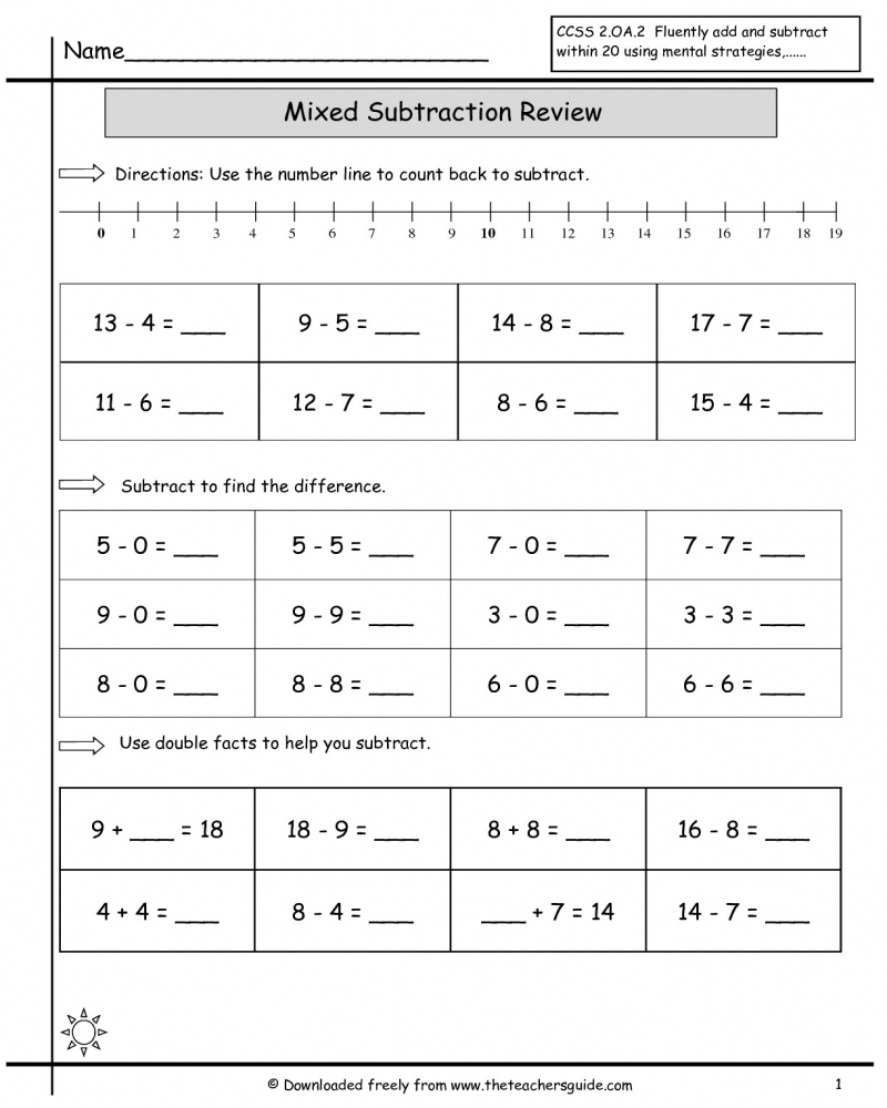 addition review worksheet math worksheets printable