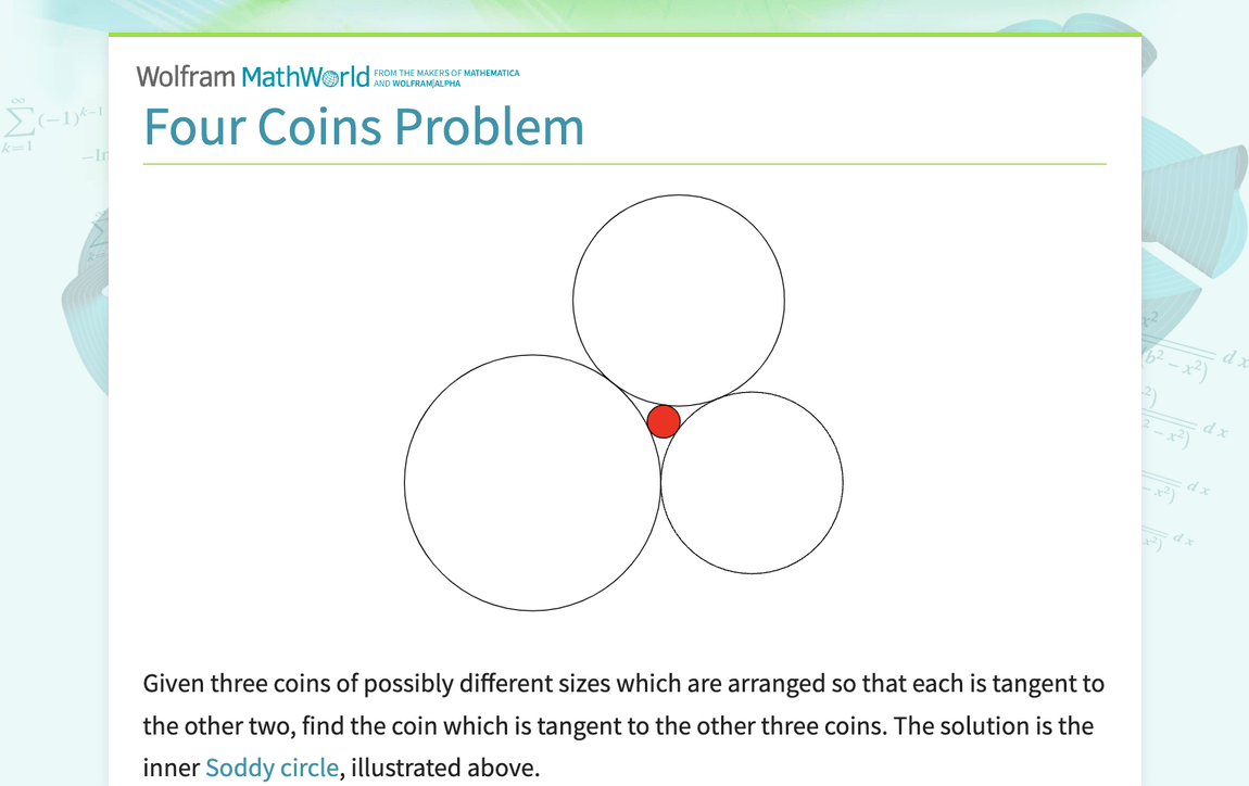 Four coins problem -- from wolfram mathworld