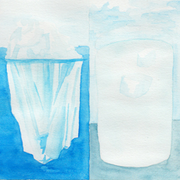 Miniaturiser, aquarelle sur papier, 9 x 9 cm, 2013