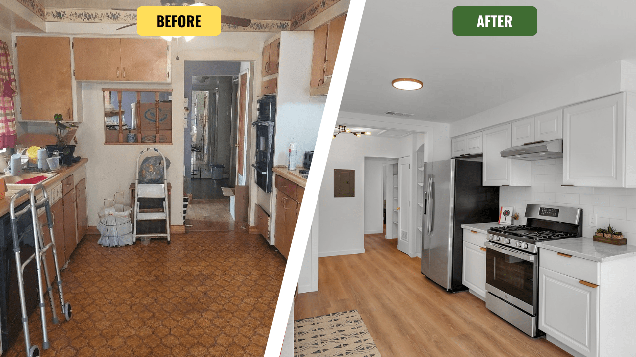 Interior renovation before and after