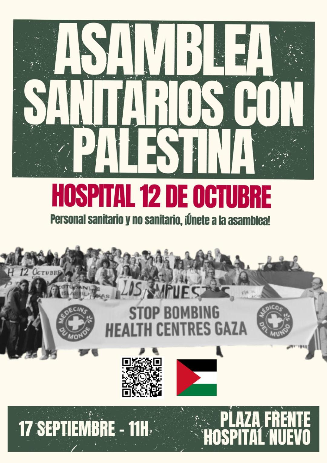 17 septiembre. Hospital 12 de Octubre. Asamblea Sanitarios con Palestina