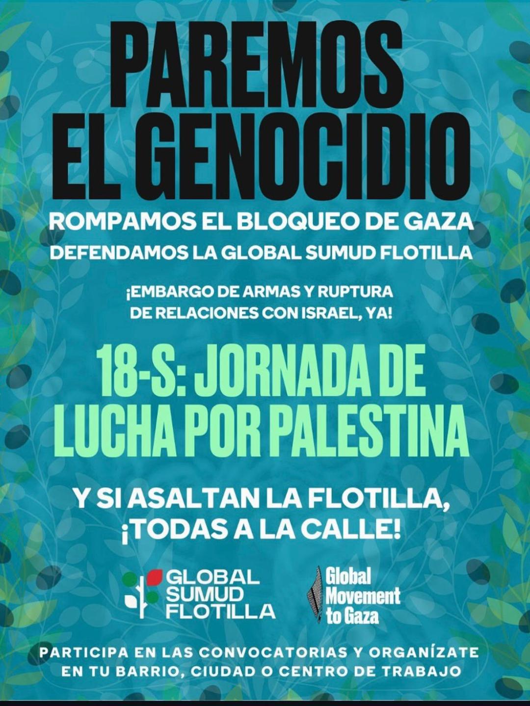 18-S Jornada de Lucha por Palestina. Paremos el Genocidio