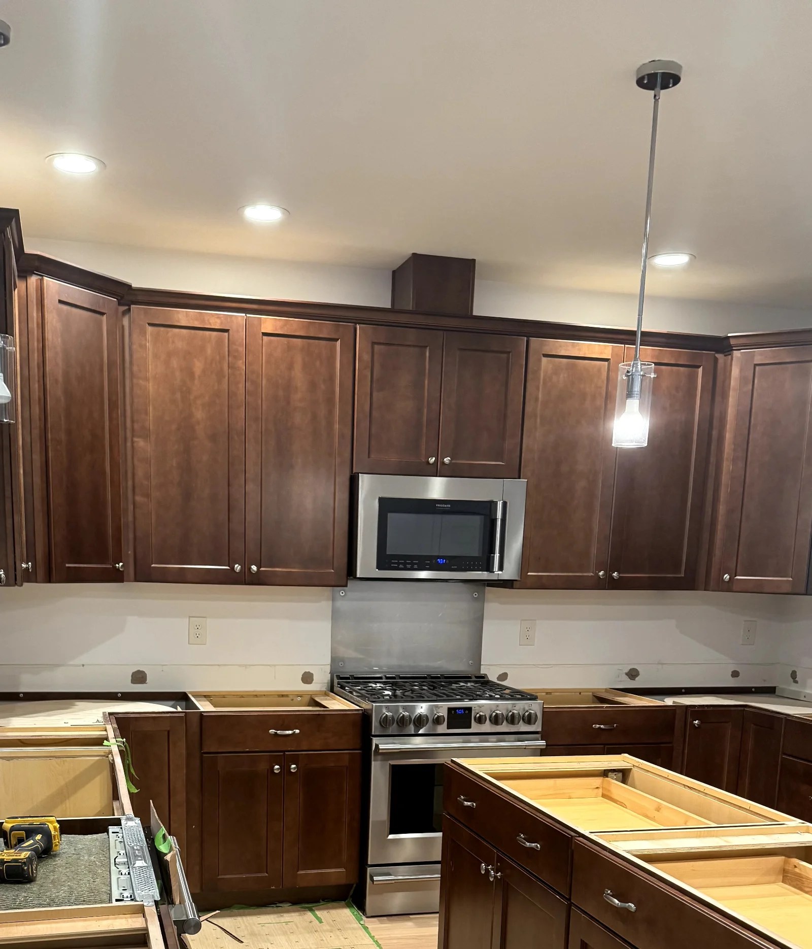 Before cherry kitchen cabinets in Littleton MA