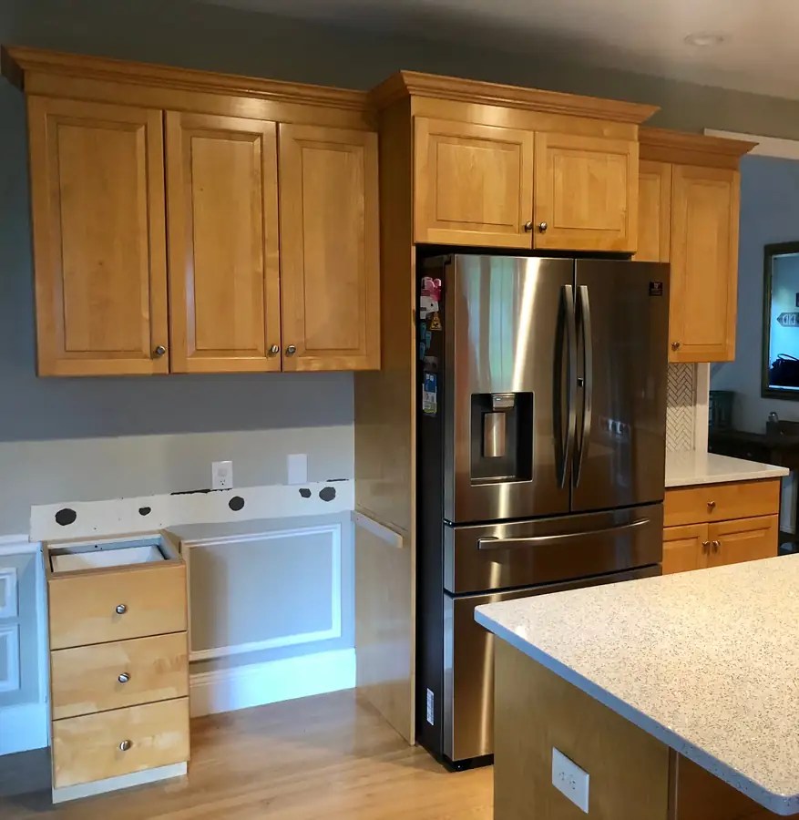 Pantry area before custom cabinets