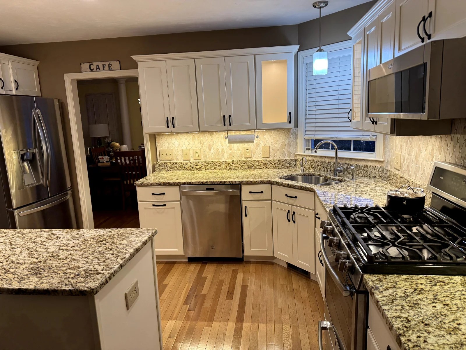 Completed kitchen with granite countertops in Wareham MA