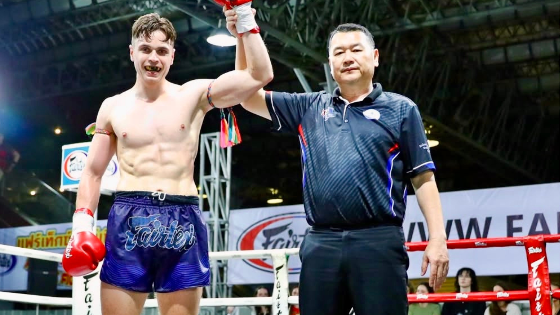 Martial Artist Winning Muay Thai Fight