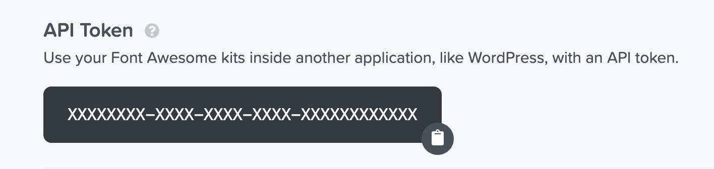 ACF Font Awesome API Key