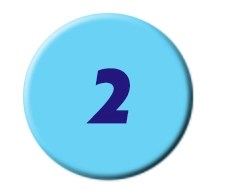 Blue circle with the number two in the center.