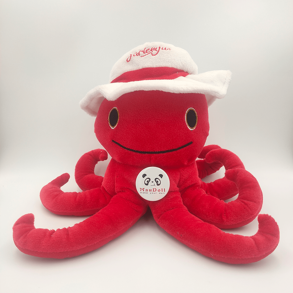 Boneka gurita dengan berbagai ukuran dan warna