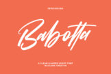 Product image of Babotta Clean Slanted Script Font