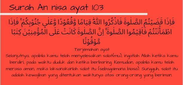Sholat Adalah Ibadah Yang Waktunya Telah Ditentukan – MauQuta Abadia