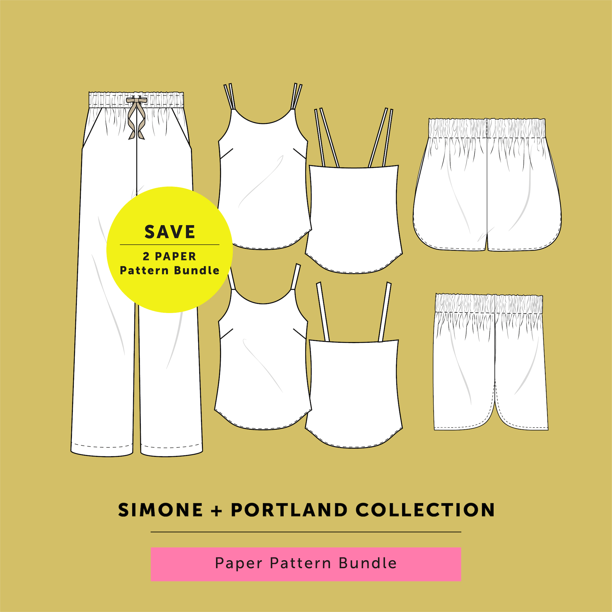 Simone + Portland Loungewear Set Paper Pattern Collection