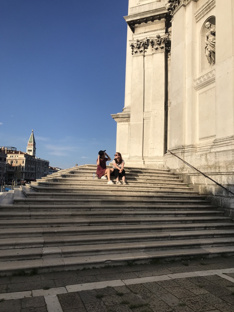 on the steps of basilica santa maria