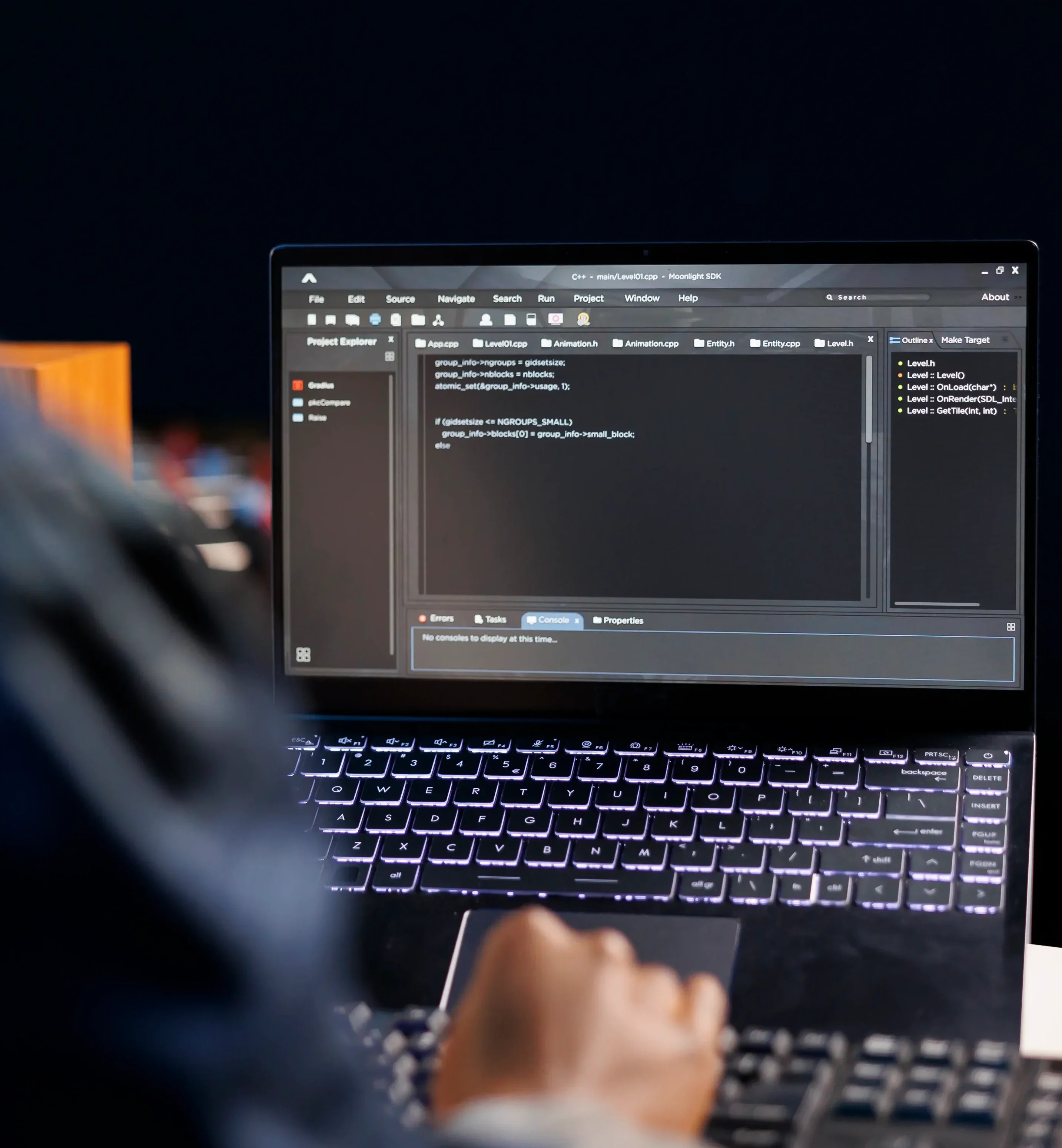 developer works data center laptop screen