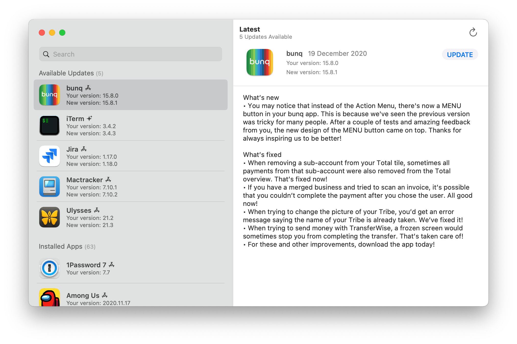 Latest Window screen as an example of what Latest, the application, looks like.