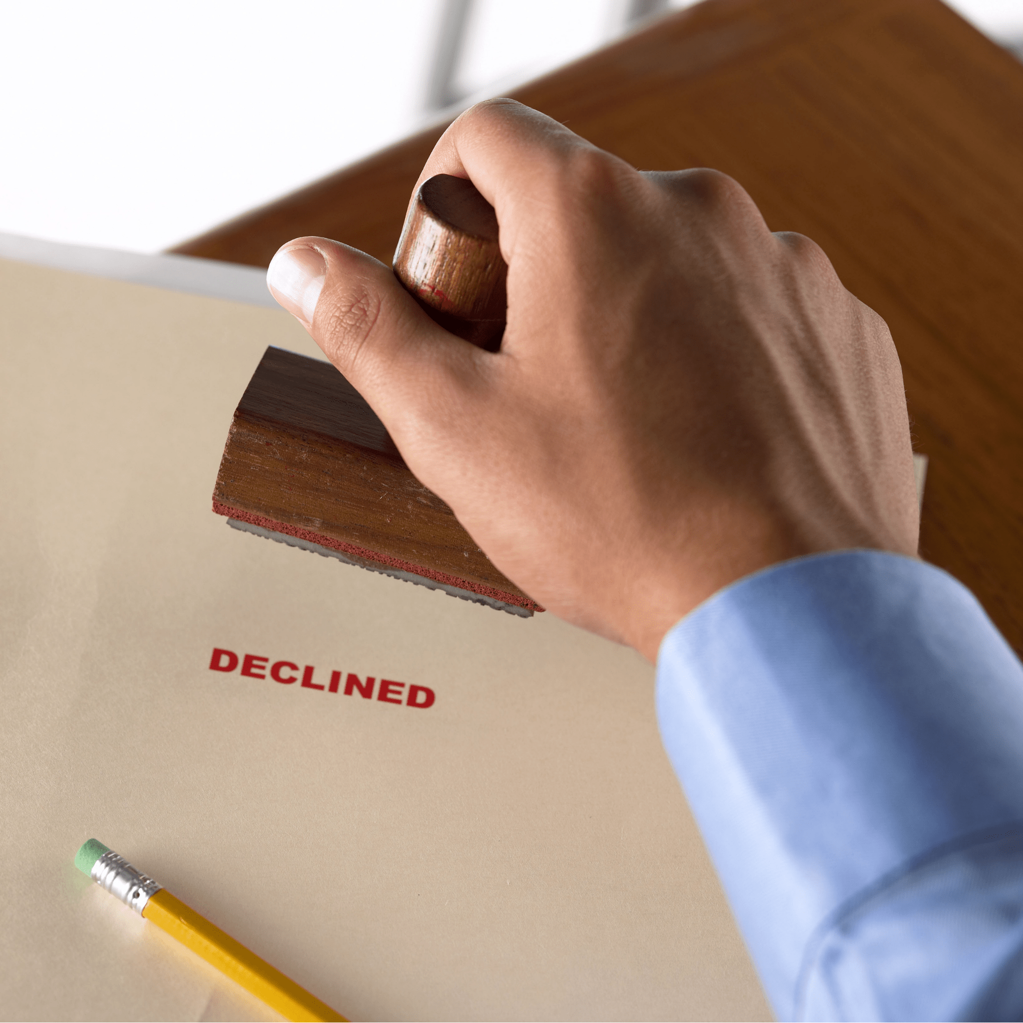 Stamp saying "declined"