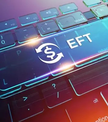 Keyboard key labeled EFT for electronic funds transfer payments
