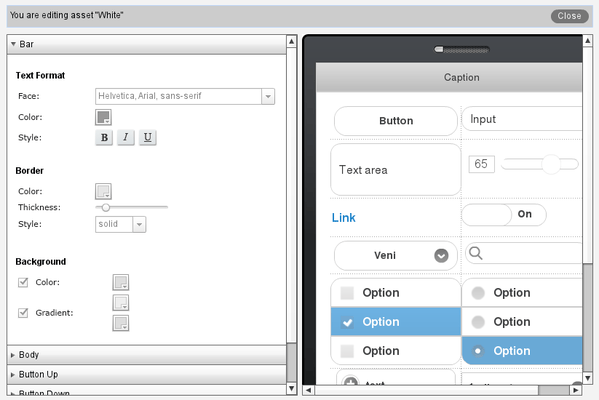 Themes editor