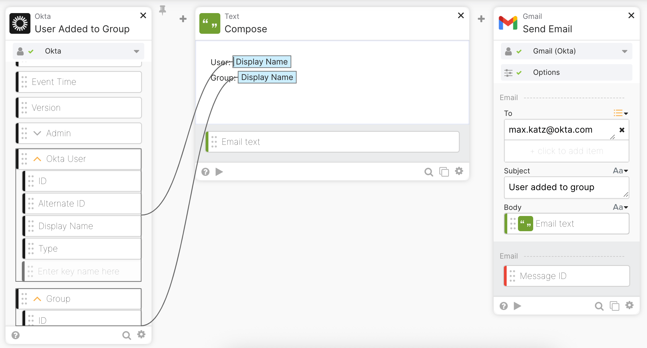User added to a group flow. 