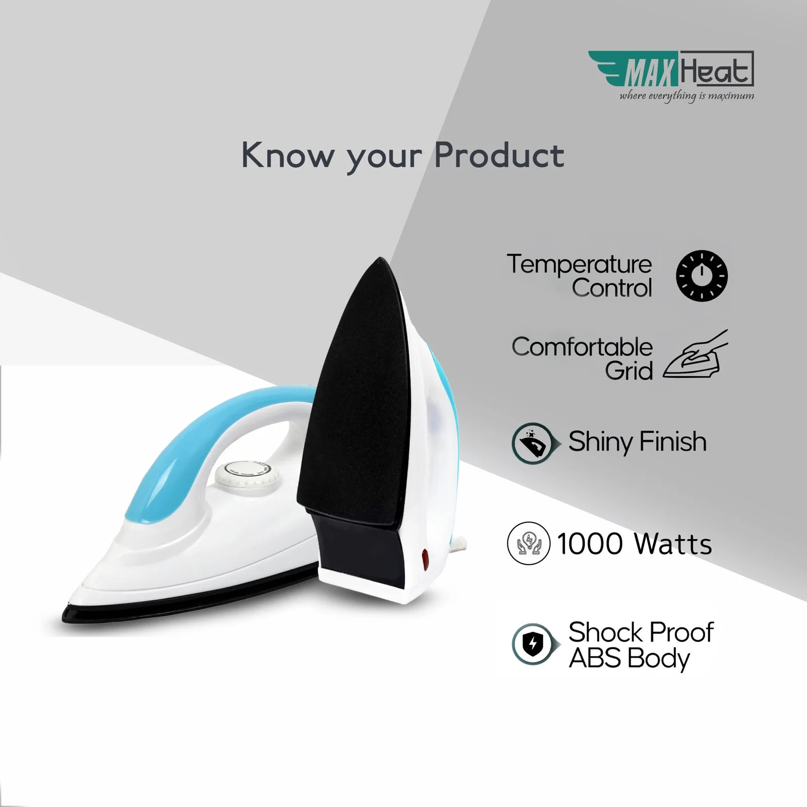 Max Heat – Magic Dry Iron With Automatic ON-OFF & Indicator Light
