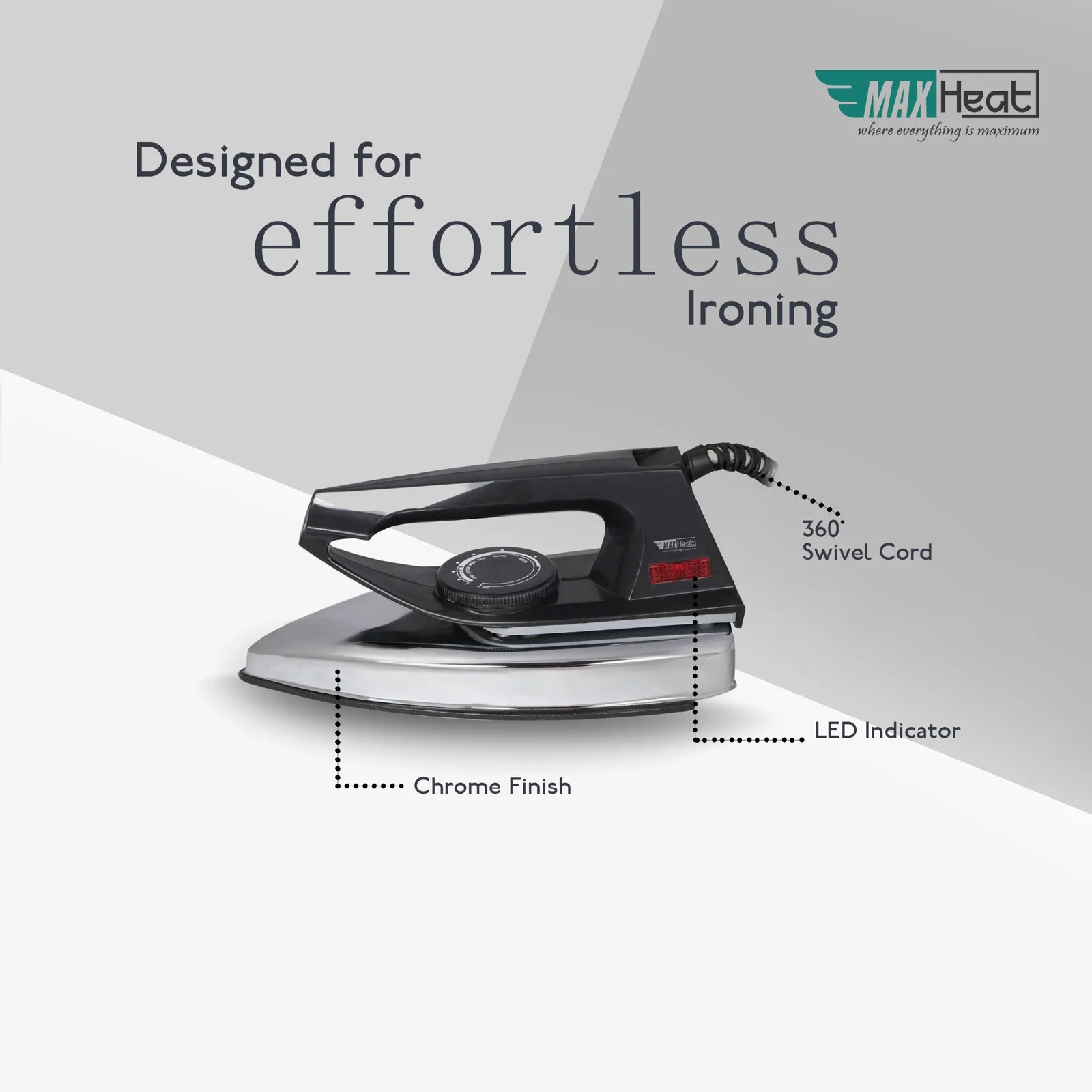 Max Heat – New Regular Model Dry Iron With Automatic ON-OFF – Max