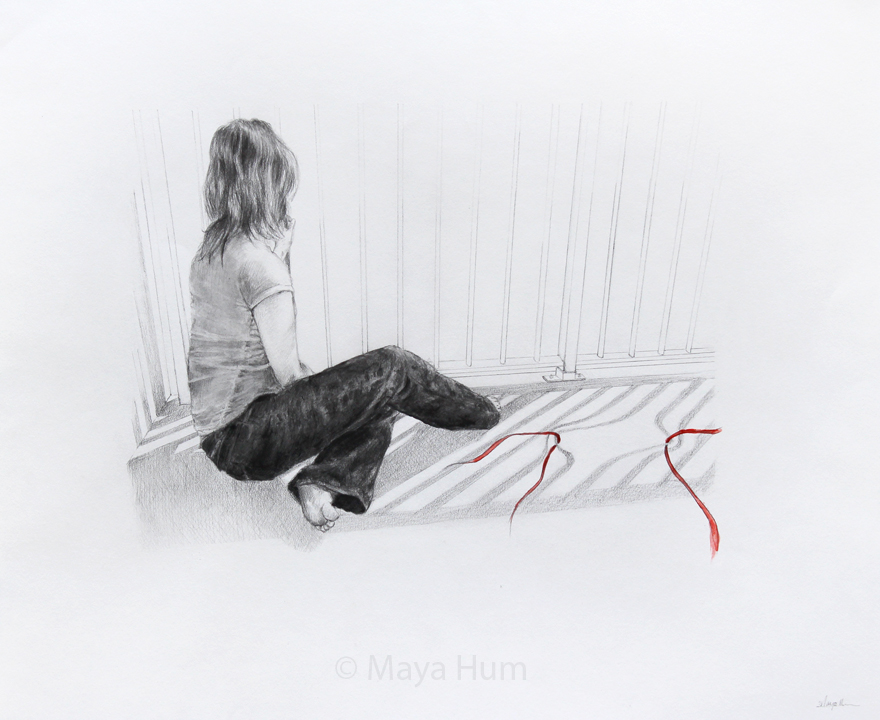 Escape and explore, 20x16" framed, mixed-meda on paper